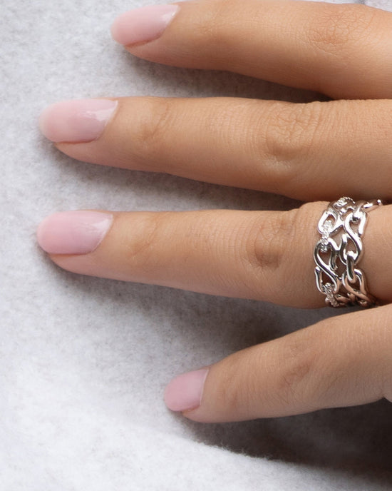 Pave Sapphire Infinity Stackable Ring