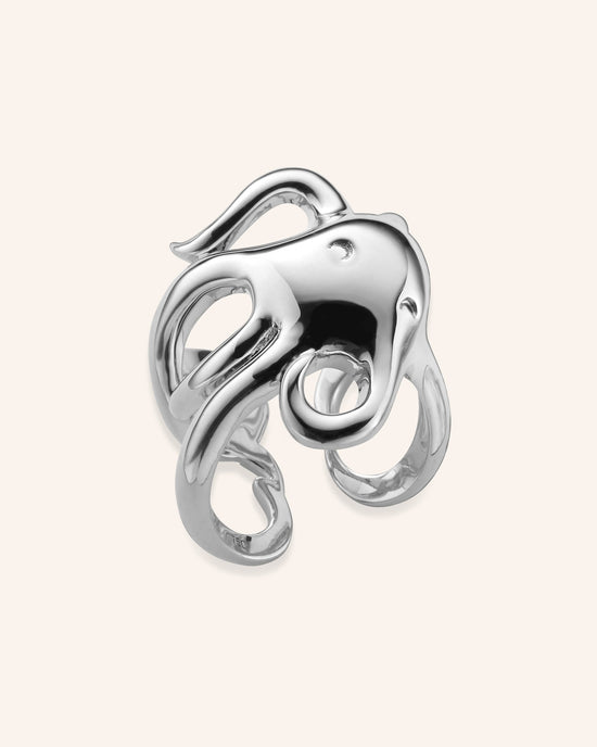 "Intuition" Octopus Ring in sterling silver
