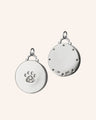 Small "Paw Print" Engravable Necklace with White Sapphires