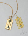Rectangle Compass Necklace with Triangle and Kite Unheated Green Sapphires