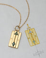 Rectangle Compass Necklace with Triangle and Kite Unheated Green Sapphires