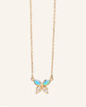Crystal Opal Butterfly Necklace