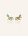 Crystal Opal Leaf Cluster Earrings