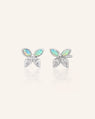 Crystal Opal Butterfly Earrings in Sterling Silver