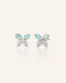 Crystal Opal Butterfly Earrings in Sterling Silver