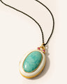 Enamel & Vermeil Locket with Amazonite