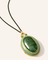 Enamel & Vermeil Locket with Green Quartz