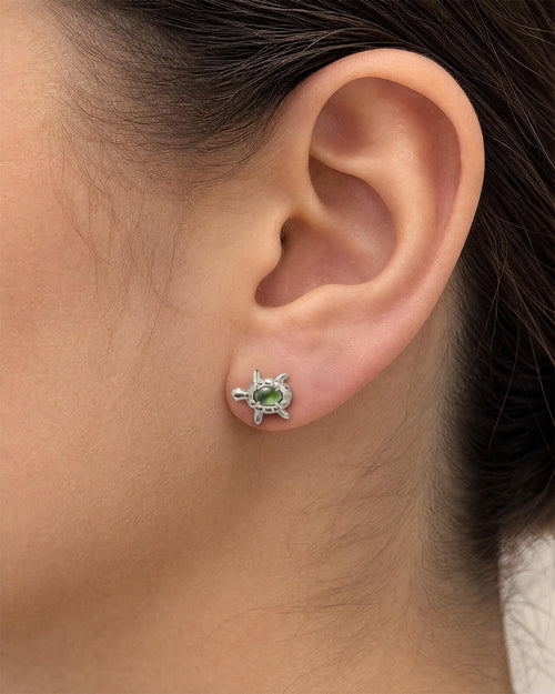 Slow and Steady Tortoise Earring in Sterling Silver