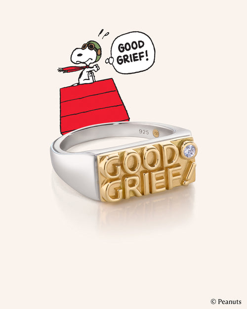 Two-Tone GOOD GRIEF Signet Ring
