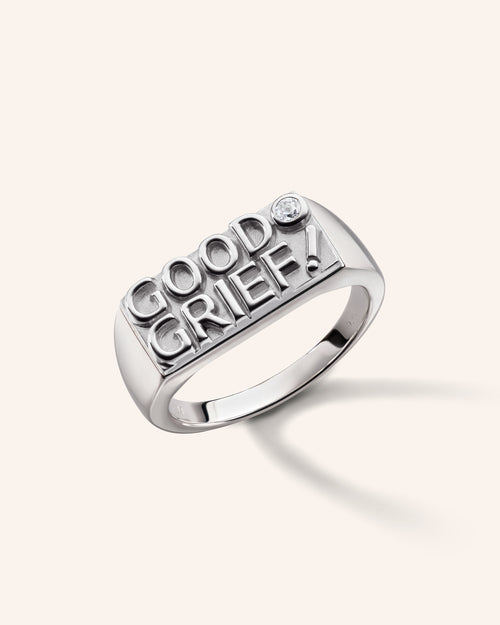 Sterling Silver GOOD GRIEF Signet Ring