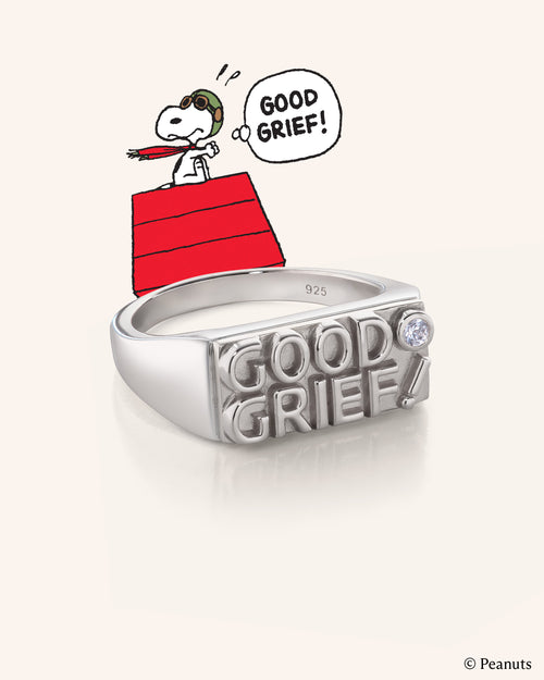 Sterling Silver GOOD GRIEF Signet Ring