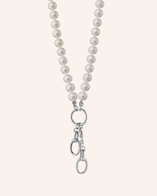 18" "Design Your Own" Pearl Charm Chain Necklace, 2 Charm Stations