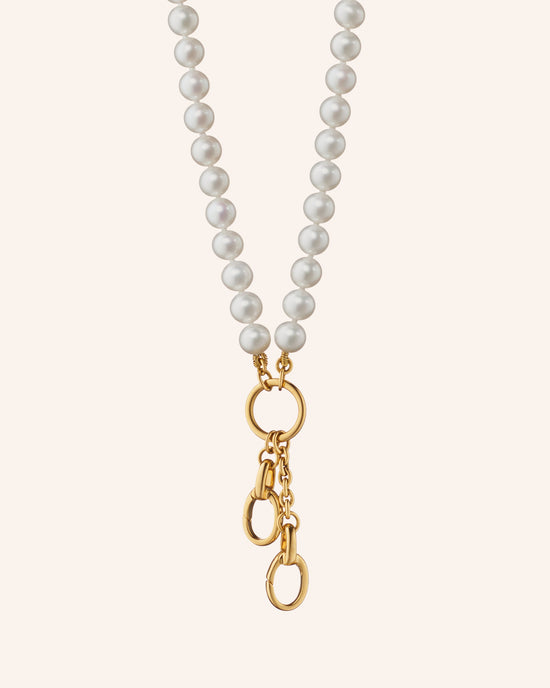 18 in Design Your Own Pearl Charm Chain Necklace, 2 Charm Stations