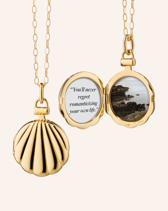 “The Shell” 18K Gold Locket Necklace