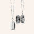 Points North Locket Necklace with Pavé White Sapphires