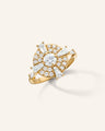 Points North Diamond Ring with Round and Tapered Baguette Diamonds