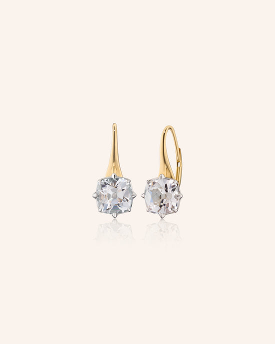 Two-Tone Points North Polaris Earrings with Rock Crystal