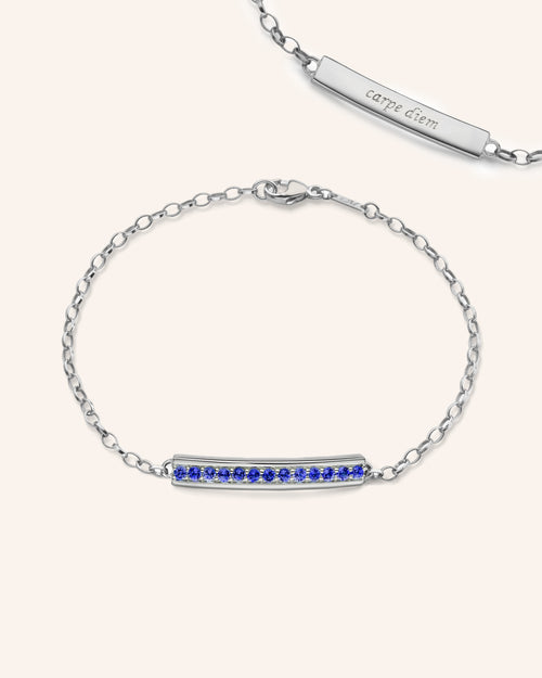 Carpe Diem Blue Sapphire Poesy Bracelet