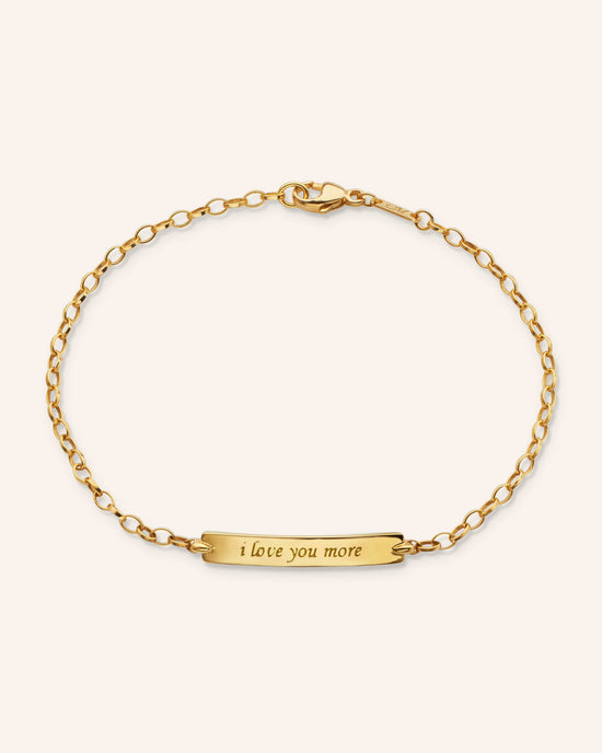 18K Yellow Gold "I Love You More" Petite Poesy Bracelet