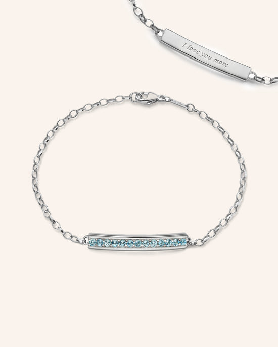 "I Love You More" Aquamarine Poesy Bracelet