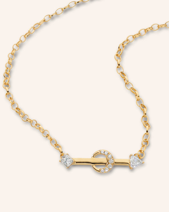 Strength Arrow and Diamond Petite Poesy Necklace