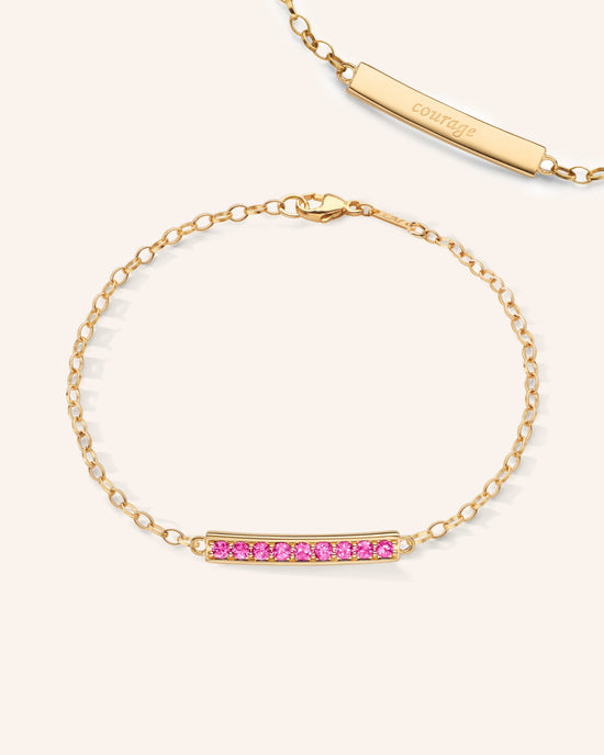 Pink Sapphire “Courage” Petite Poesy Bracelet