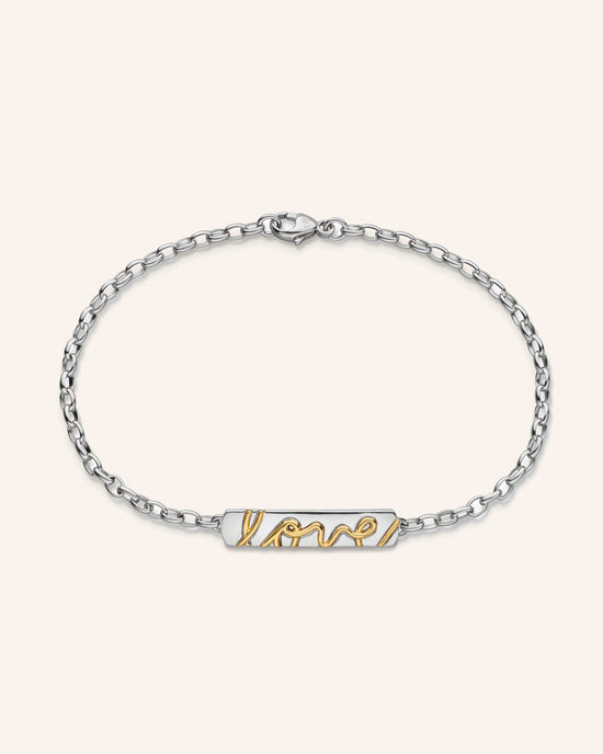 Two Tone Love Poesy Bracelet
