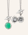 Points North Green Agate Locket Necklace