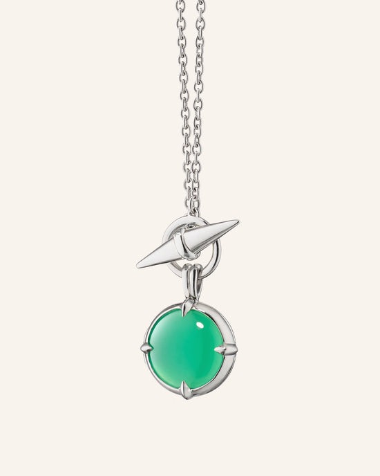 Points North Green Agate Locket Necklace
