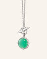 Points North Green Agate Locket Necklace