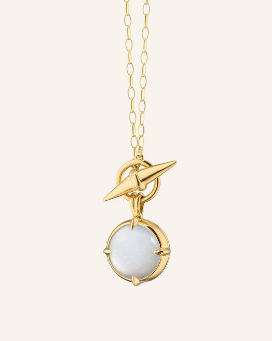 Points North Toggle Moonstone Locket Necklace