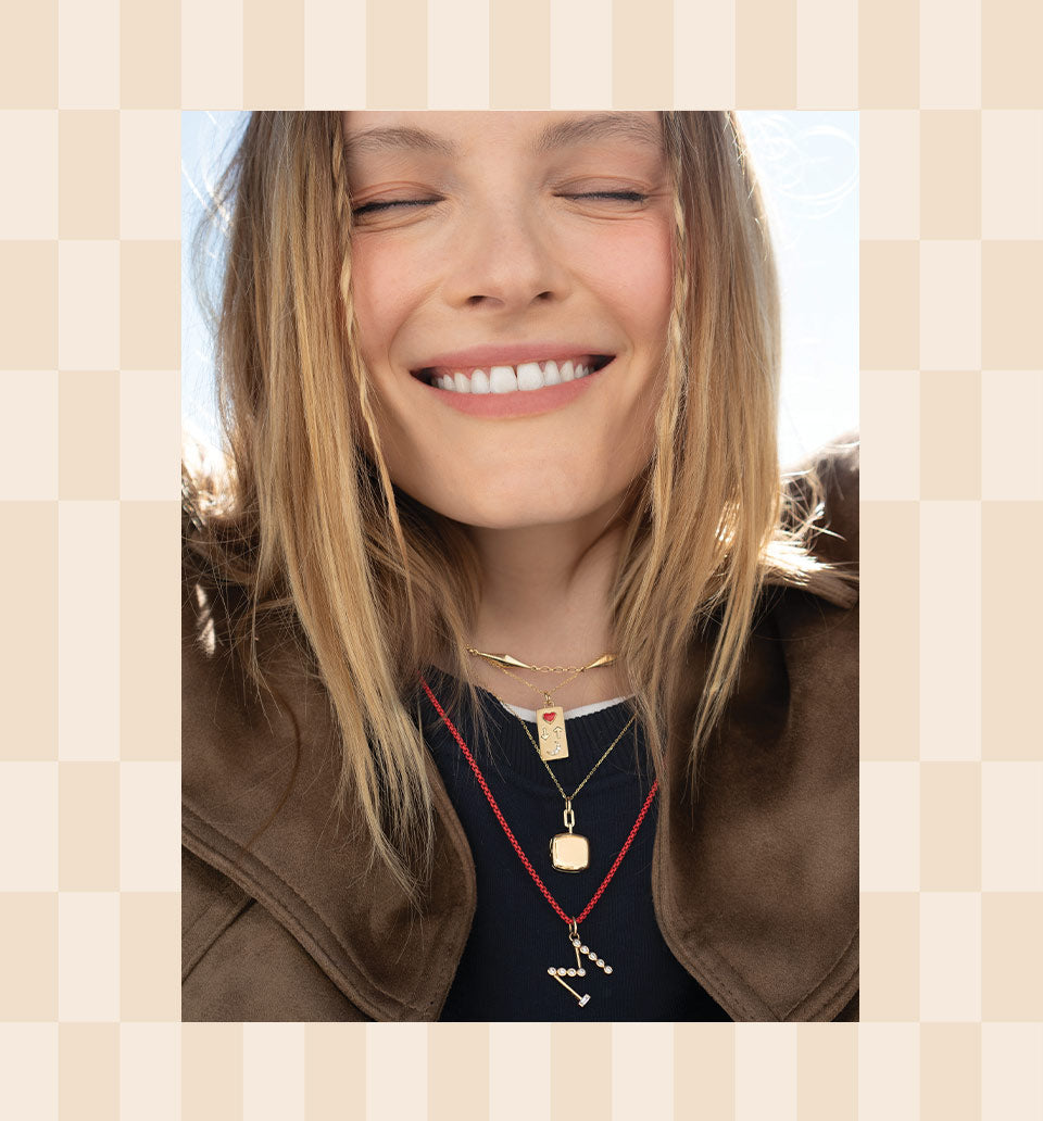 Charm Necklaces in 18k gold & Sterling Silver 