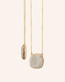 Slim "Rae" Fixed Locket Necklace with Diamonds