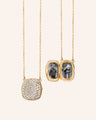 Slim "Rae" Fixed Locket Necklace with Diamonds