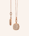 Slim "Rae" Locket Necklace with Cognac Diamonds