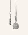 Slim "Rae" Locket Necklace with Salt & Pepper Diamonds