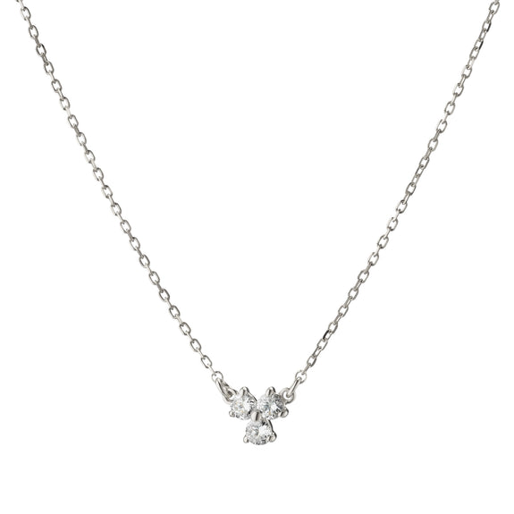 
  
    Recycled 18K White Gold and Round Diamond Necklace, 3 Diamonds
  
