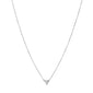 Recycled 18K White Gold and Round Diamond Necklace, 3 Diamonds