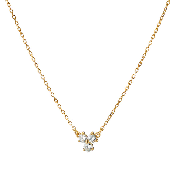 
  
    Recycled 18K Yellow Gold and Round Diamond Necklace, 3 Diamonds
  

