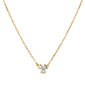 Recycled 18K Yellow Gold and Round Diamond Necklace, 3 Diamonds