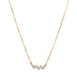 Recycled 18K Yellow Gold and Round Diamond Necklace, 7 Diamonds