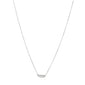 Recycled 18K White Gold and Baguette Diamond Necklace, 6 Diamonds