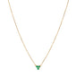 18K Yellow Gold and Emerald Necklace, 3 Emeralds