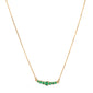 18K Yellow Gold and Emerald Necklace, 7 Emeralds