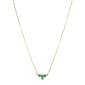 18K Yellow Gold and Emerald Necklace, 4 Emeralds
