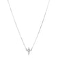 Recycled 18K White Gold and Round Diamond Cross Necklace