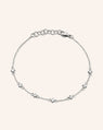 Reclaimed Sterling Silver and Round Diamond Bracelet, 7 Diamonds