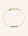 Recycled 18K Yellow Gold and Princess Cut Emerald Bracelet, 5 Emeralds
