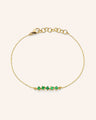 Recycled 18K Yellow Gold and Princess Cut Emerald Bracelet, 5 Emeralds