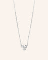 Reclaimed Sterling Silver and Round Diamond Necklace, 3 Diamonds